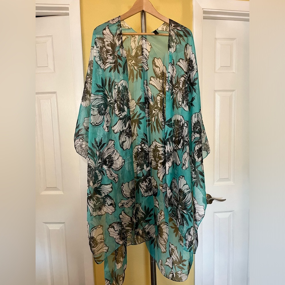Lane Bryant Sheer Floral Coverup OS